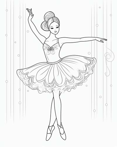 cute ballerina coloring page