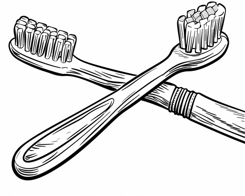 toothbrush coloring page