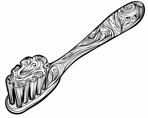toothbrush coloring page
