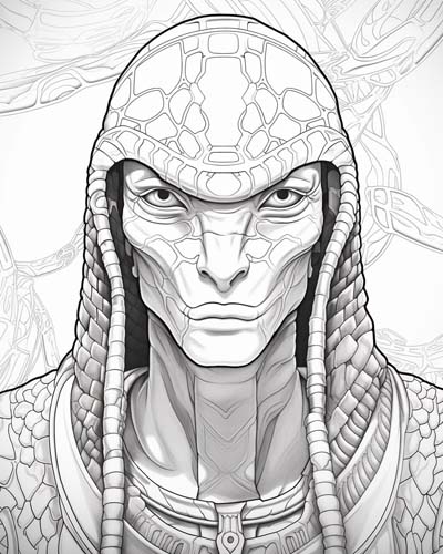 Apep, god of chaos and order, coloring page