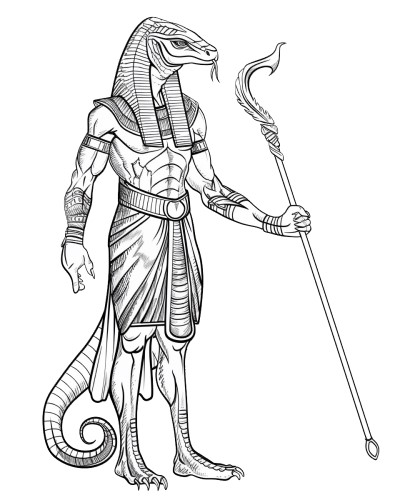 Apep the Egyptian serpent god coloring page