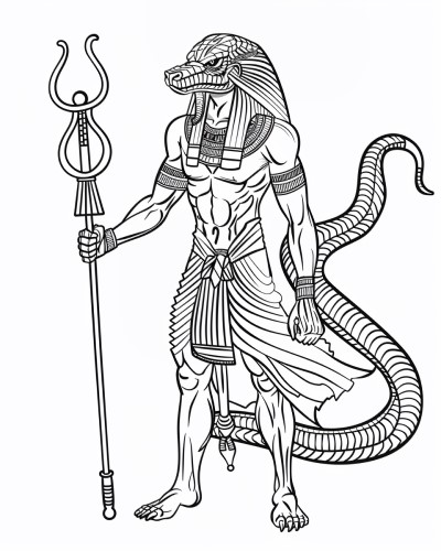 Apep the Egyptian serpent god coloring page