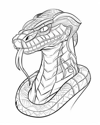 Apep the Egyptian snake god coloring page