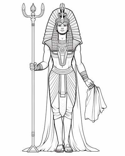 Hapi, god of the Nile, coloring page