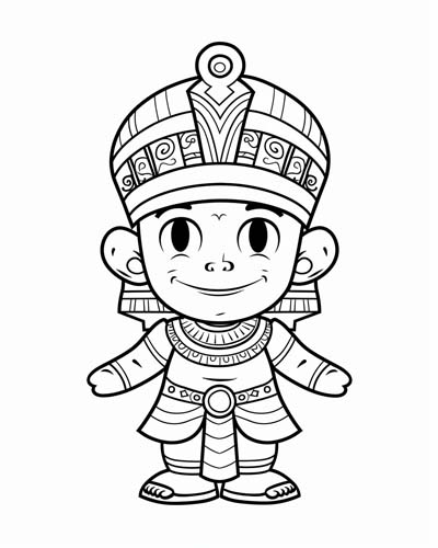 Hapi, god of the Nile, coloring page