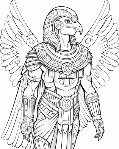 Horus the Egyptian god coloring page