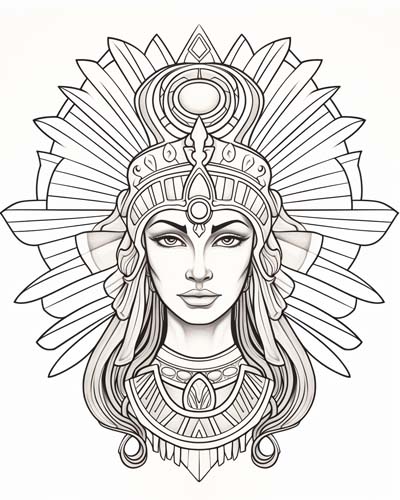 Egyptian goddess, Isis coloring page