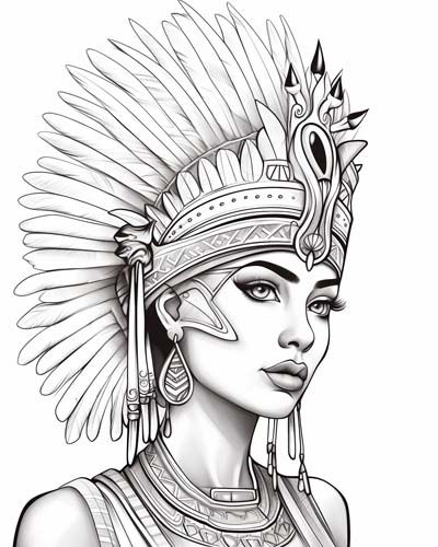 Egyptian goddess Ma'at coloring page