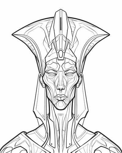 Egyptian pharoah Ahkenaten coloring page