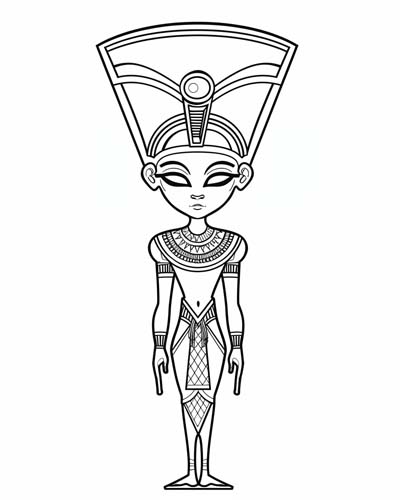 Egyptian pharoah Ahkenaten coloring page