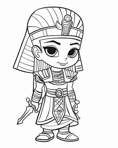 Egyptian pharoah Ramses the Great coloring page