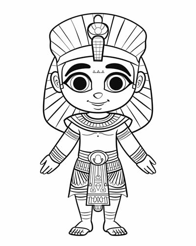 Egyptian pharoah Ramses the Great coloring page
