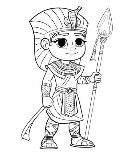 Egyptian pharoah Ramses the Great coloring page