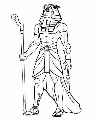 Egyptian pharoah Ramses the Great coloring page