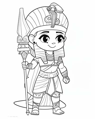 Egyptian pharoah Ramses the Great coloring page