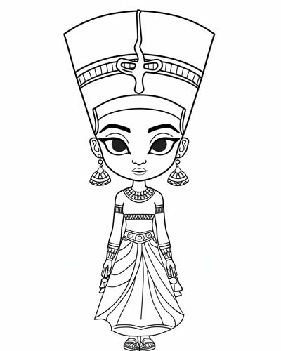 Egyptian queen Nefertiti coloring page
