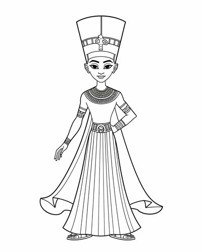 Egyptian queen Nefertiti coloring page
