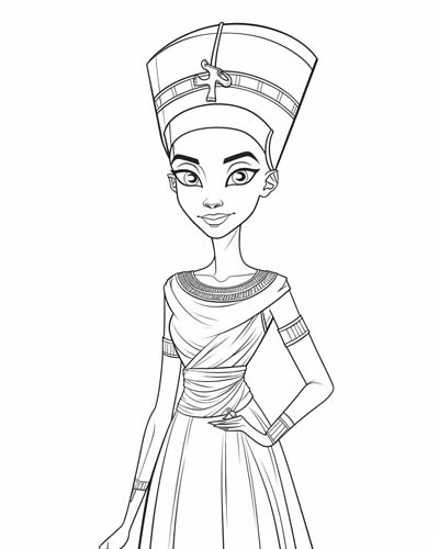 Egyptian queen Nefertiti coloring page