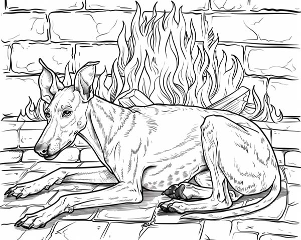 coloring page of a greyhound