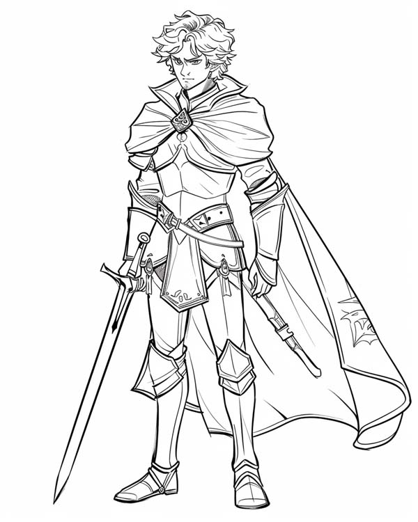 coloring page of a prince