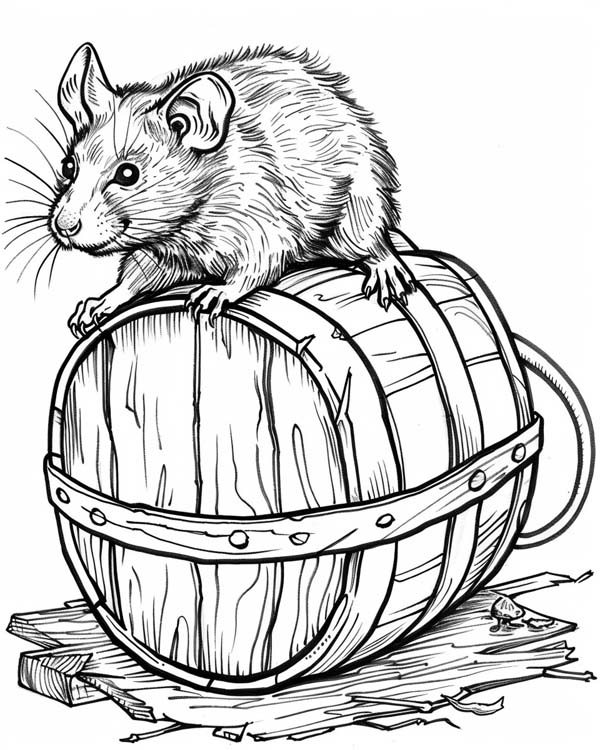 coloring page of a rat