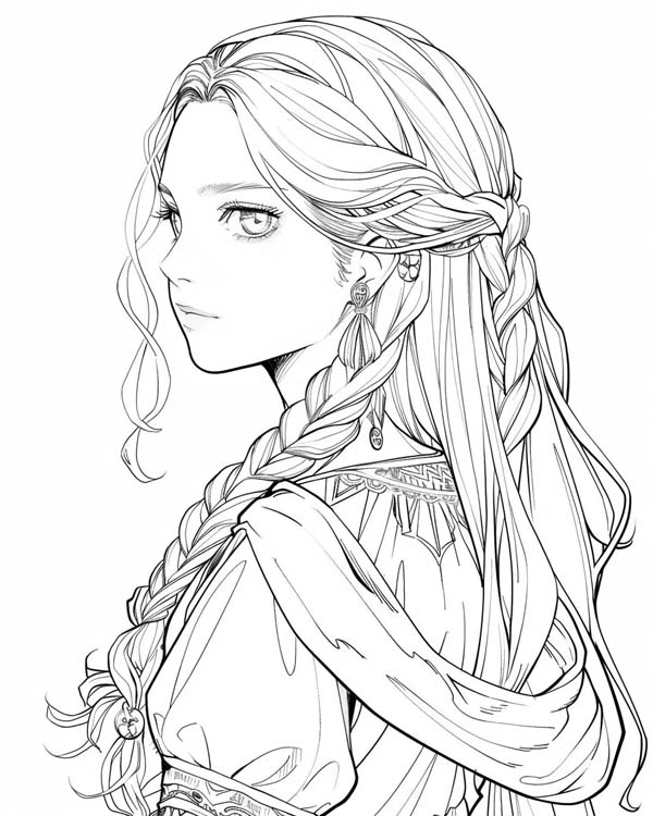 coloring page of a woman