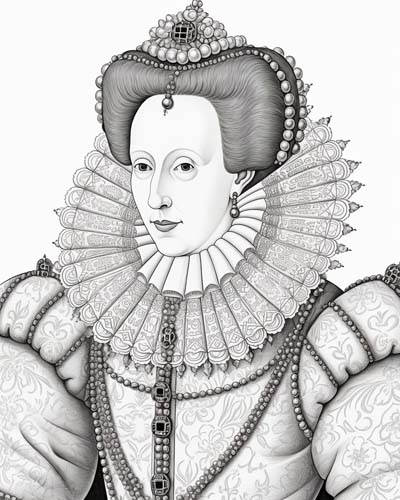 Queen Elizabeth I realistic coloring page