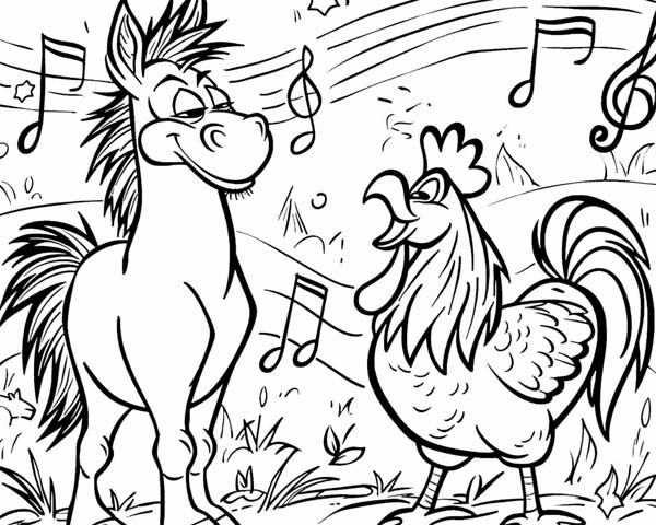 Bremen Town Musicians coloring page