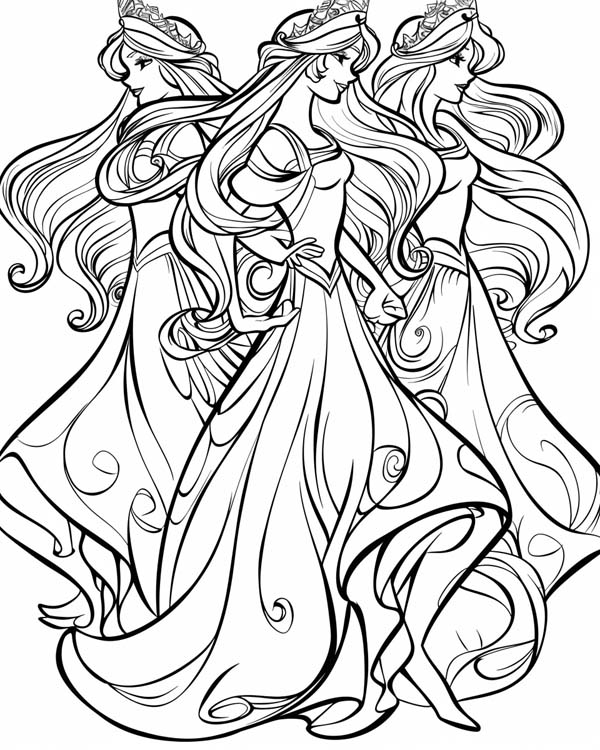 The Twelve Dancing Princesses coloring page