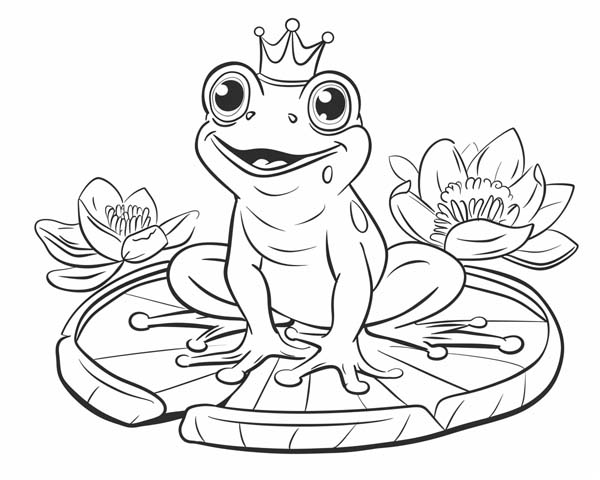 coloring page of the frog prince