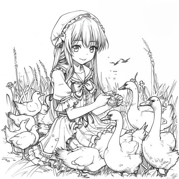 The Goose Girl coloring page