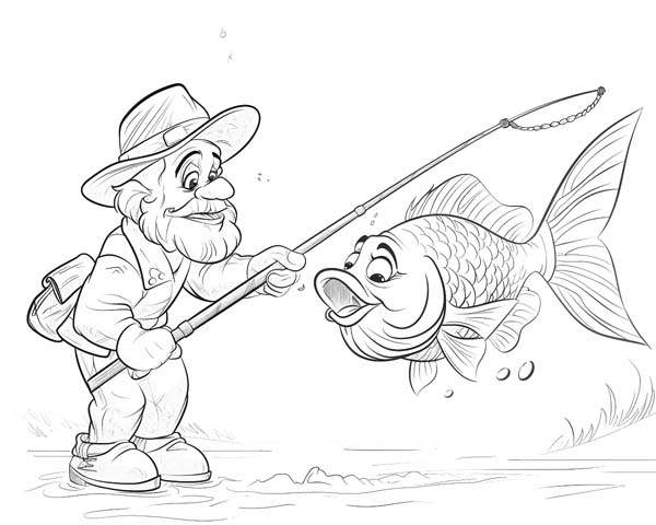 The Fisherman and His Wife coloring page
