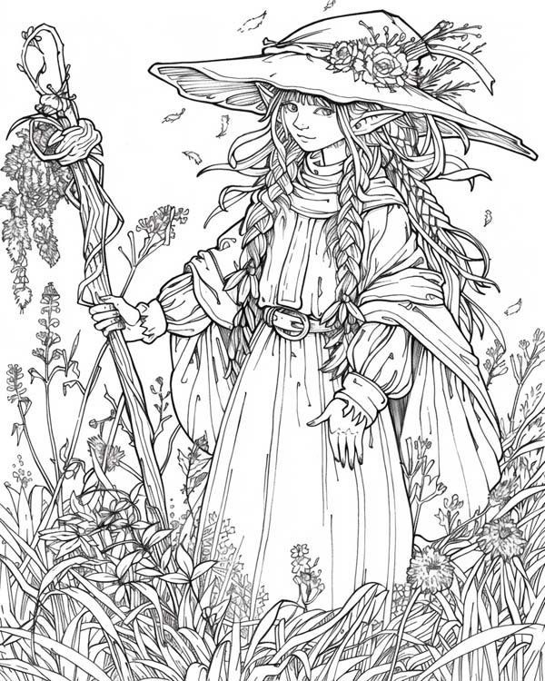Mother Holle coloring page