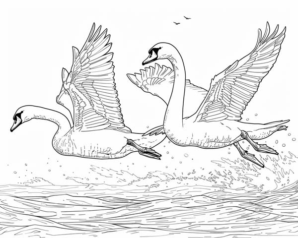 The Six Swans coloring page