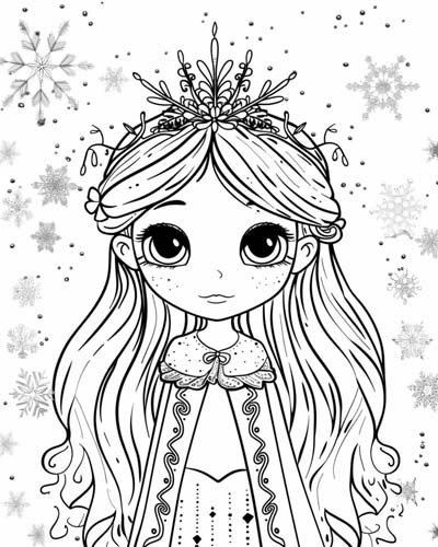 Winter Queen coloring page