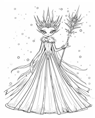 coloring page of The White Witch in The Lion, the Witch and the Wardrobe by C.S. Lewis