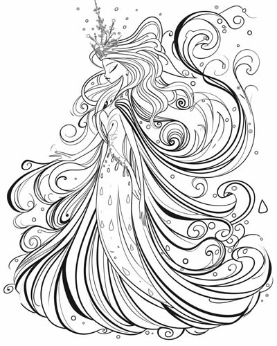 coloring page of The White Witch in The Lion, the Witch and the Wardrobe by C.S. Lewis