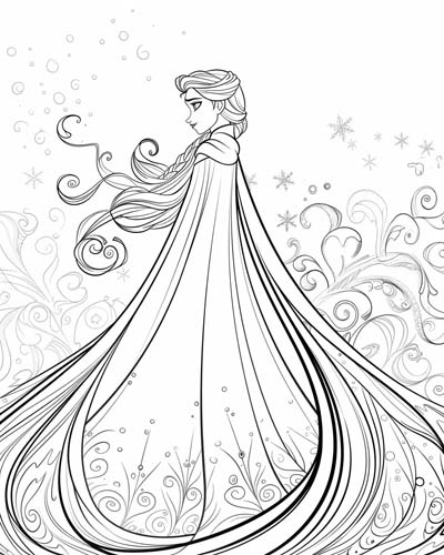 Queen Elsa coloring page