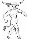 monsters and creatures - minotaur coloring page
