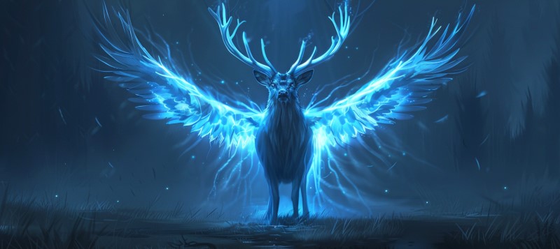 digital artwork of a peryton