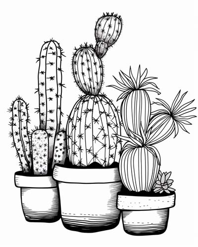 cactus coloring page
