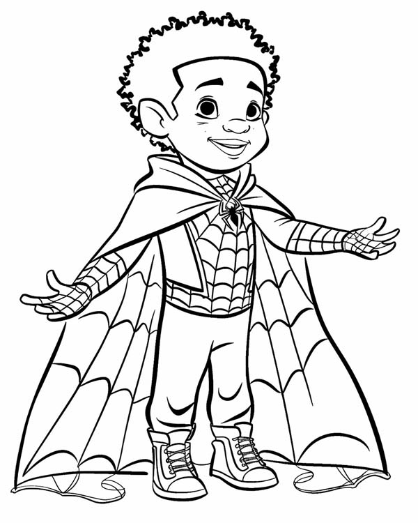 African folklore coloring page of Anansi the boy
