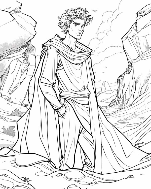 European folklore coloring page of the Sandman