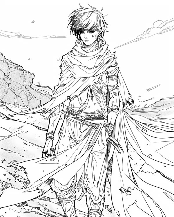 European folklore coloring page of the Sandman