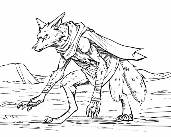 coyote the trickster getting ready to spring into action
