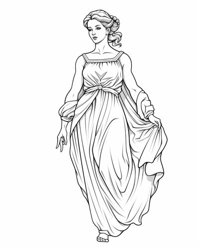 Aphrodite, goddess of love coloring page