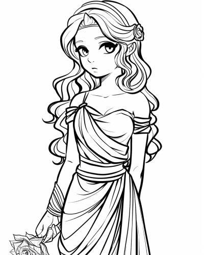 simple coloring page of Aphrodite