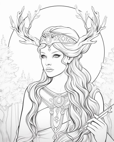 Artemis coloring page