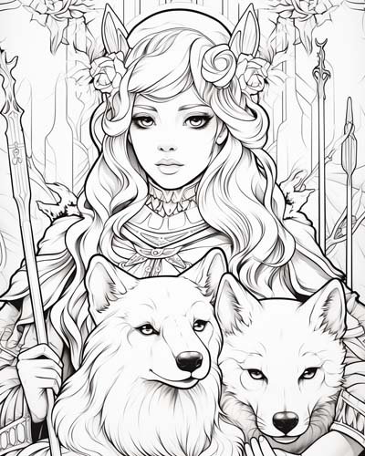 Artemis coloring page