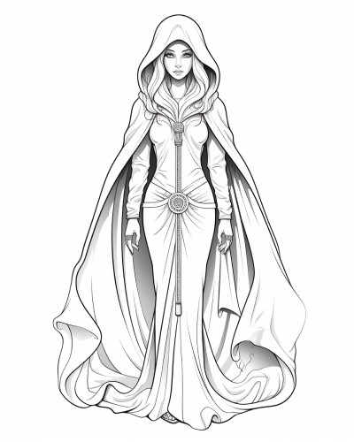 The goddess of magic, Hecate coloring page